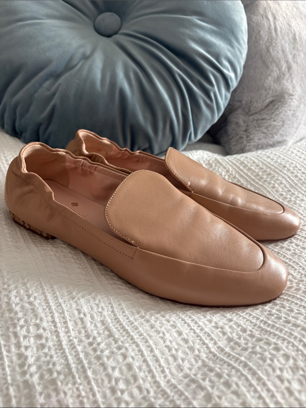 kate spade Tan Leather Slip-On Loafers